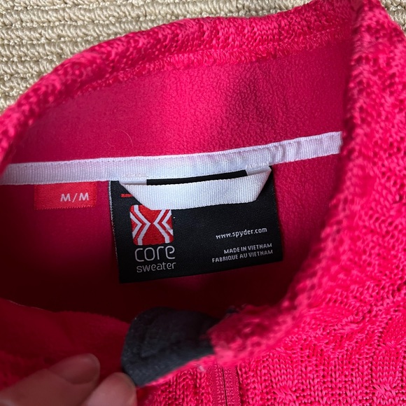 Spyder Endure Full Zip Mid Weight Stryke Pink Knit Fleece Jacket - Picture 4 of 9